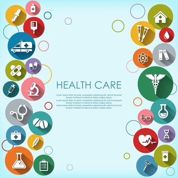 Health care backround with flat icons — Stock Vector