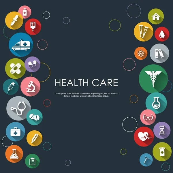 Düz simgeleri ile sağlık artalanları