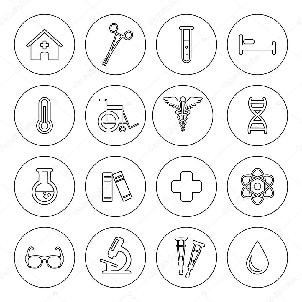 Set of vector Medical Line Icons