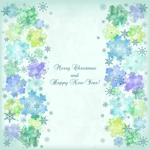Card for the winter holidays with snowflakes — Stock vektor