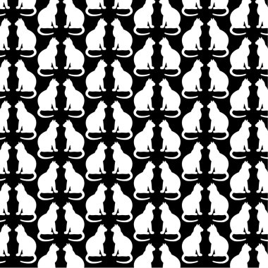 Kediler siluet desen