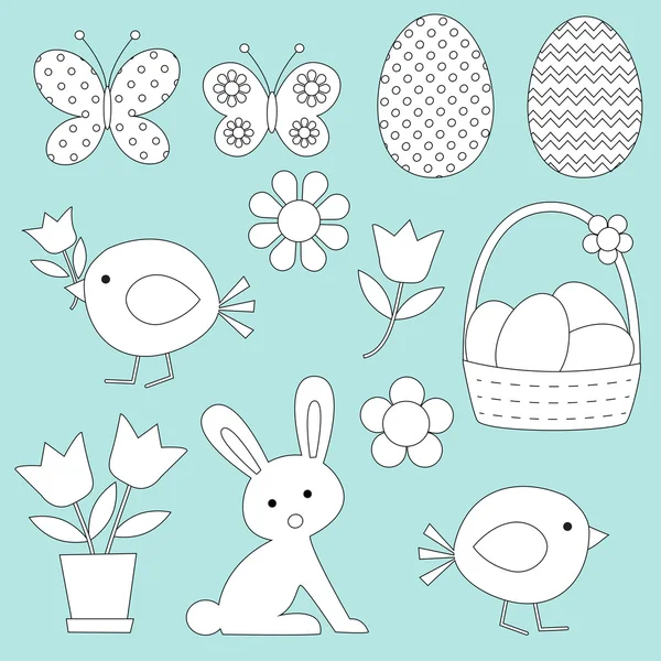 Paskalya süsleri Icons set