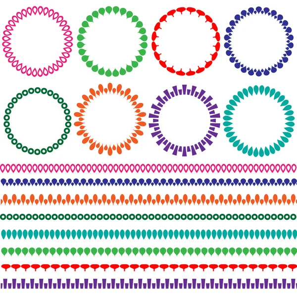 Circle frames and borders set — Stock Vector