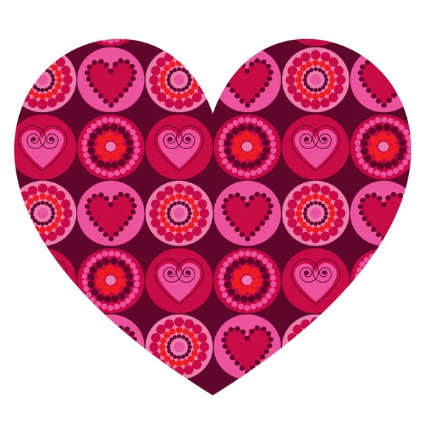 Valentijn hart met decoratief patroon — Stockvector