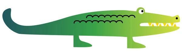 Verde de dibujos animados divertido cocodrilo — Archivo Imágenes Vectoriales