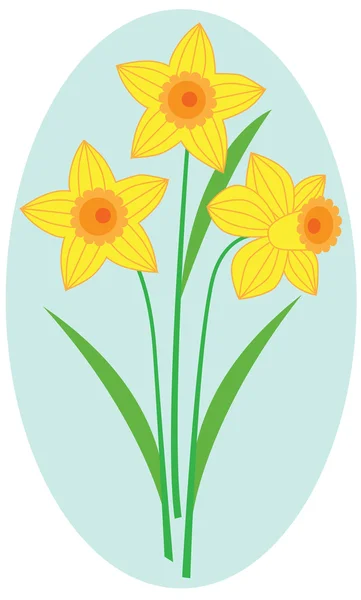 黄色のダフォジルの花 — ストックベクタ
