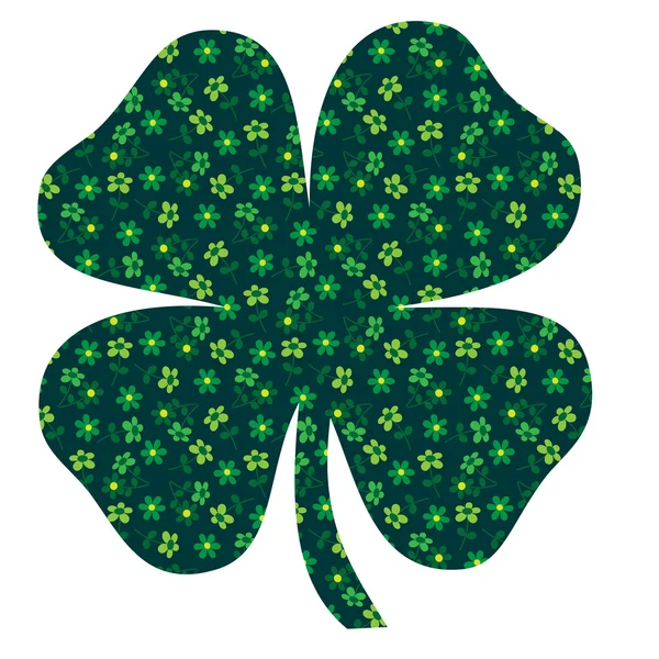 Clover leaf symbol med blommor — Stock vektor