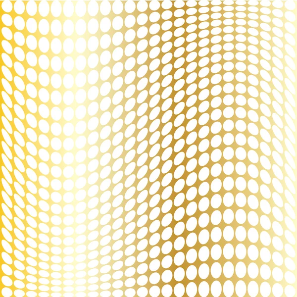 Golden warped dots pattern — Stock Vector