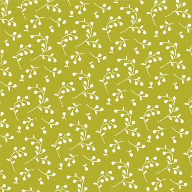 yeşil ve beyaz çiçek desenli