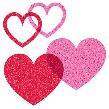 üst üste gelen Sevgililer günü kalpleri ve çerçeveler