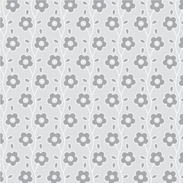 Rayas de ojal floral gris — Archivo Imágenes Vectoriales