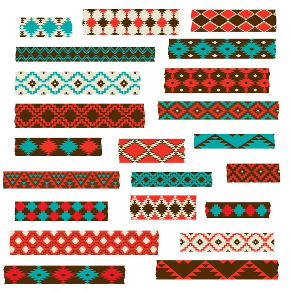 Native American Washi taśmy — Wektor stockowy