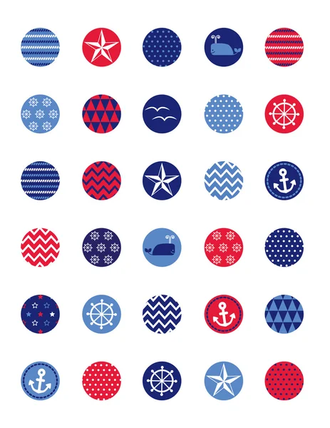 Set of nautical marine icons — Stock Vector