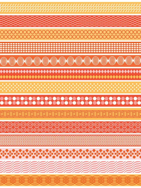 Orange decorative borders set — Stock Vector
