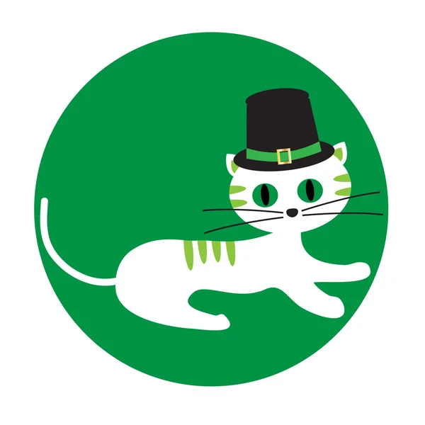 Saint Patrick's Day katt med hatt — Stock vektor