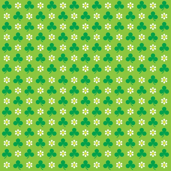 Trébol hojas y flores patrón — Archivo Imágenes Vectoriales