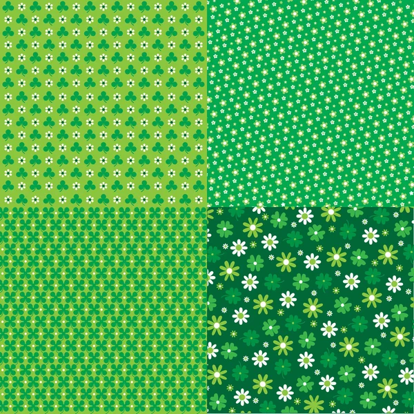 Serie di modelli di foglie di trifoglio — Vettoriale Stock