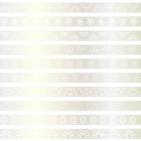 Bordures en dentelle argent et blanc — Image vectorielle