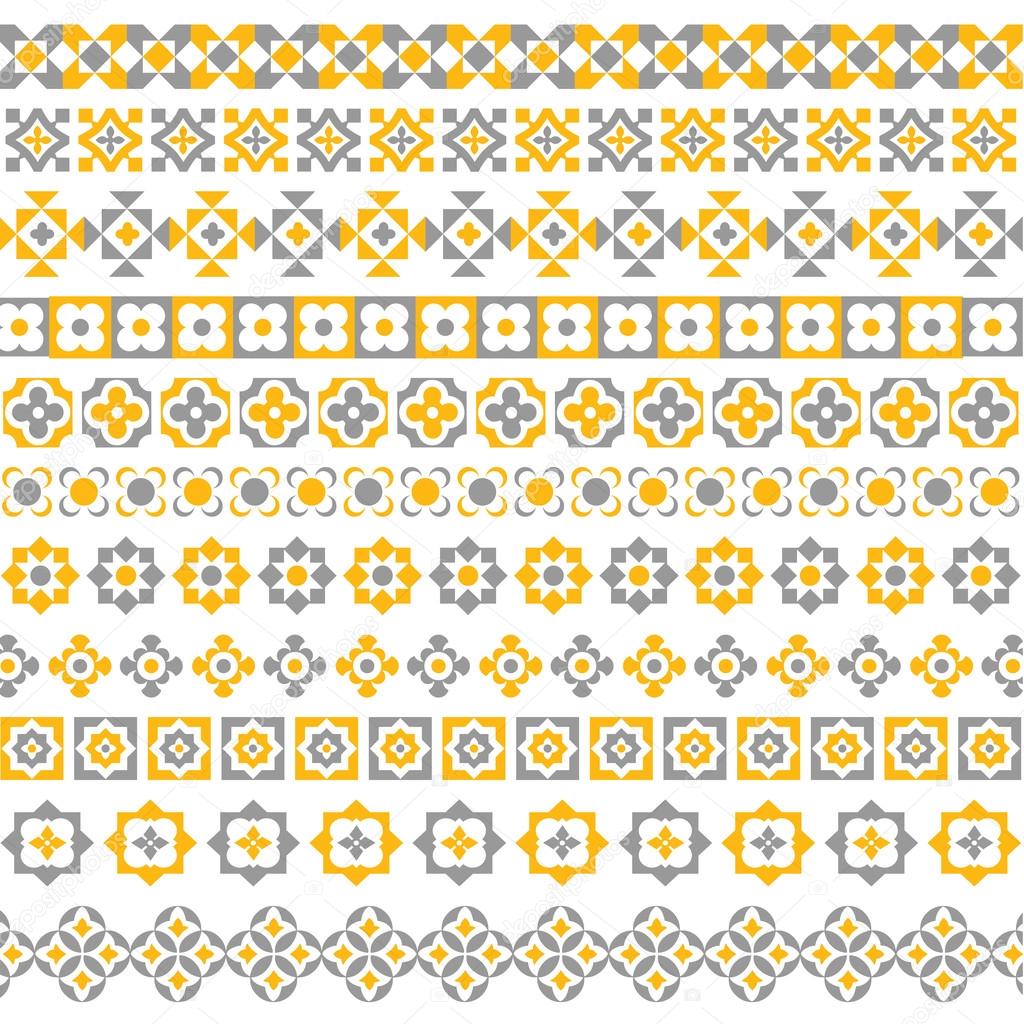 Yellow and gray geoemtric borders Stock Vector Image by ©scrapster