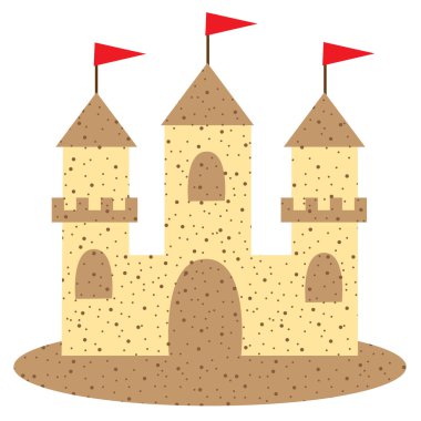 karikatür kum kale bayraklı