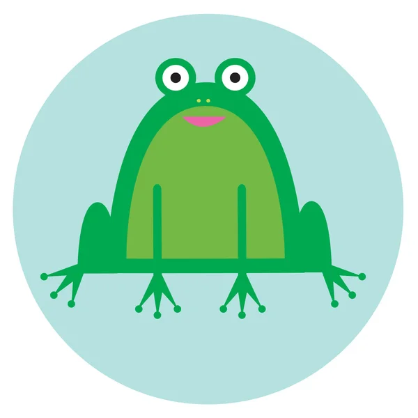 Cartoon green frog — Stock Vector