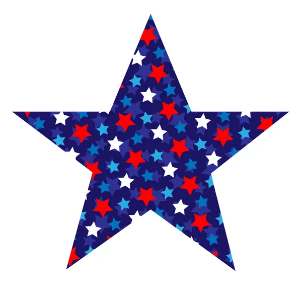 USA star with stars pattern — Stock Vector