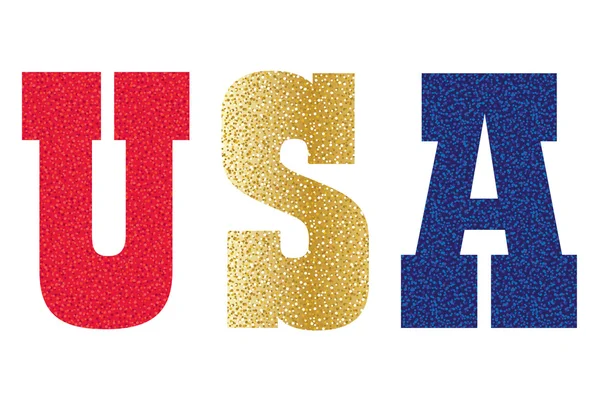 USA sign with glitter pattern — Stock Vector