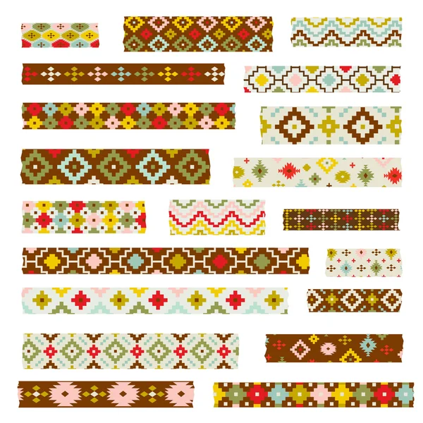 Cintas washi geométricas primitivas — Vector de stock