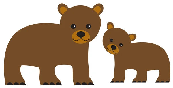 Mother and baby cartoon bears — Stock Vector