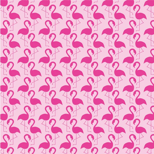 Pink flamingo birds pattern — Stock Vector