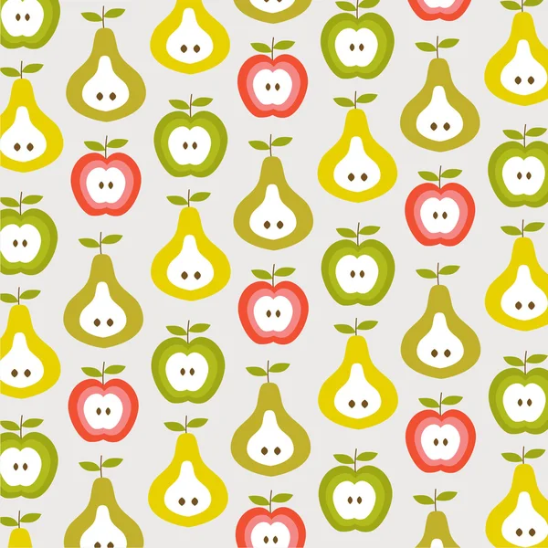 Apples and pears pattern — Stock Vector