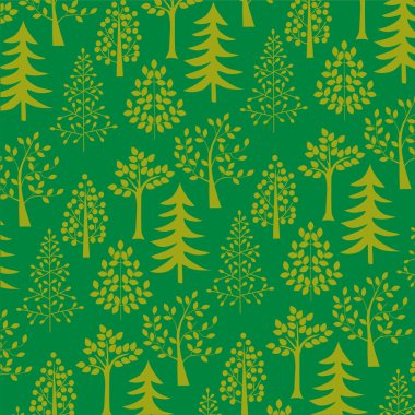 farklı ağaç desen illüstrasyon