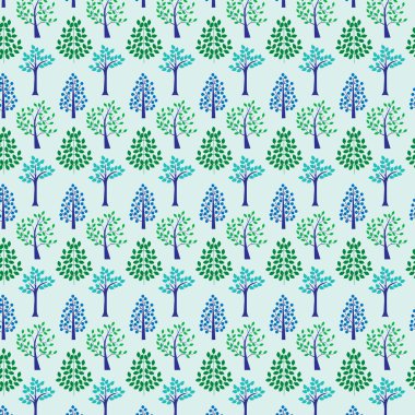farklı ağaç desen illüstrasyon