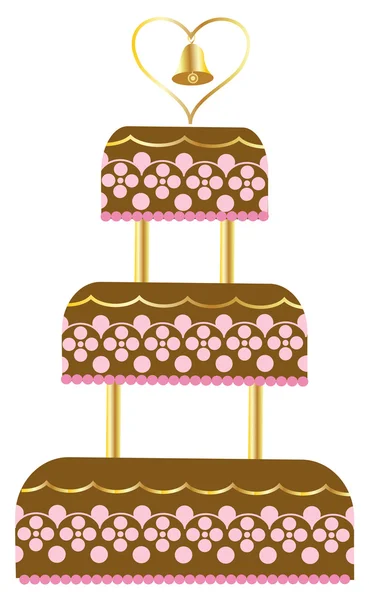 초콜릿 웨딩 케이크 — 스톡 벡터