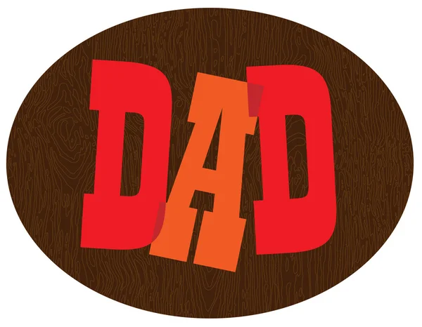 Papá en madera oval — Archivo Imágenes Vectoriales