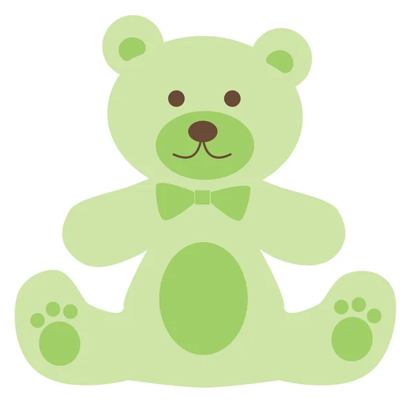 Green teddy bear — Stock Vector