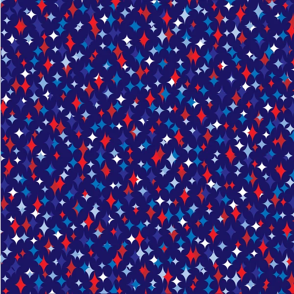 Rood wit blauwe sparkles patroon — Stockvector