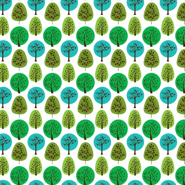 Olika träd mönster illustration — Stock vektor