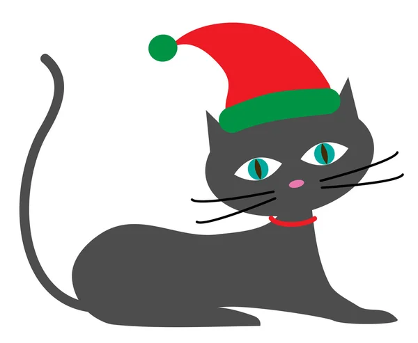 Sitter jul katt — Stock vektor