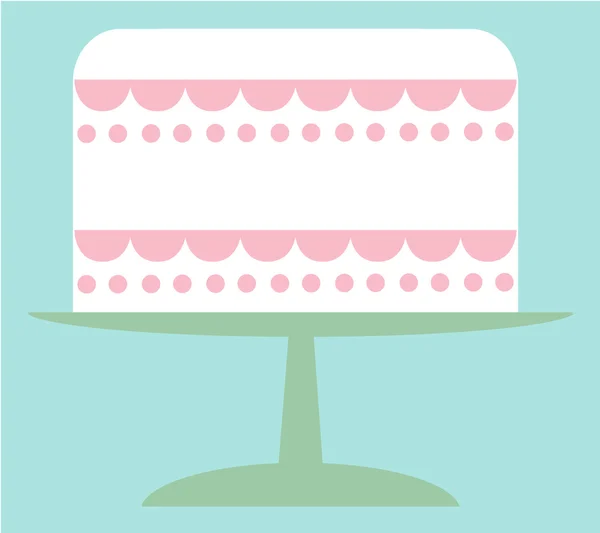 Gâteau blanc sur support vert — Image vectorielle