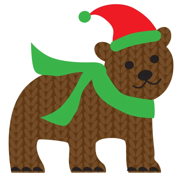 Orso - Illustrazione di Natale — Vettoriale Stock