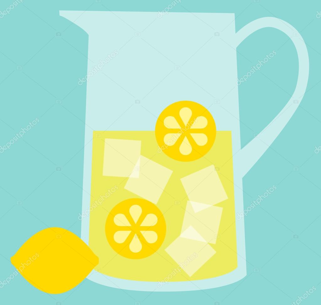 Lemonade pitcher illustration — Stock Vector © scrapster 116556120