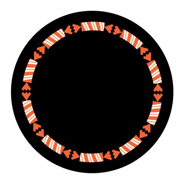 çizgili Cadılar Bayramı şeker çerçeve şekil