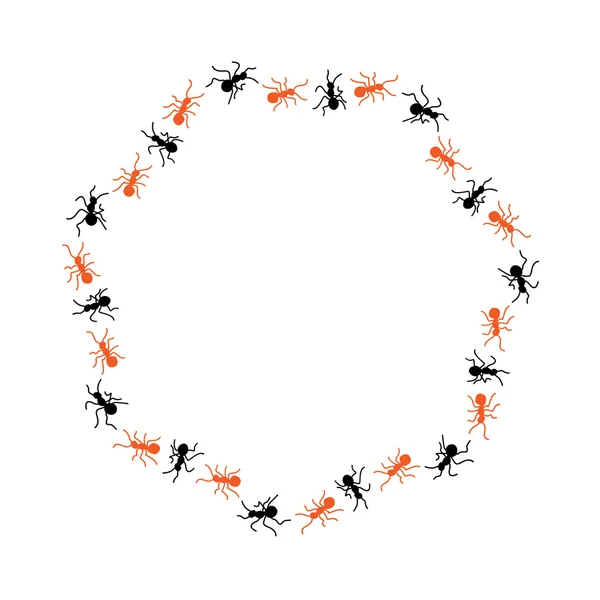 Halloween crawling ants frame illustration — стоковый вектор