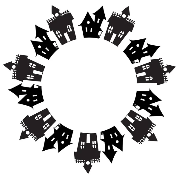 Halloween haunted house frame illustratie — Stockvector