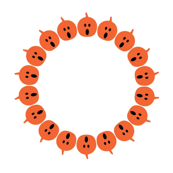 Ilustracja pomarańczowy rama Dynia Halloween — Wektor stockowy