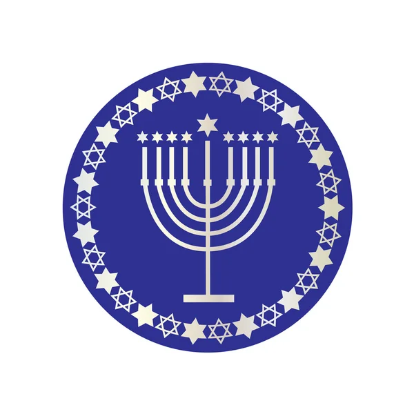Stříbrná ikona židovská Menora — Stockový vektor