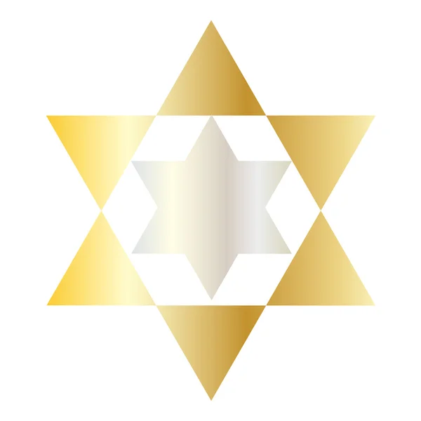 Silver och golden David stjärna — Stock vektor