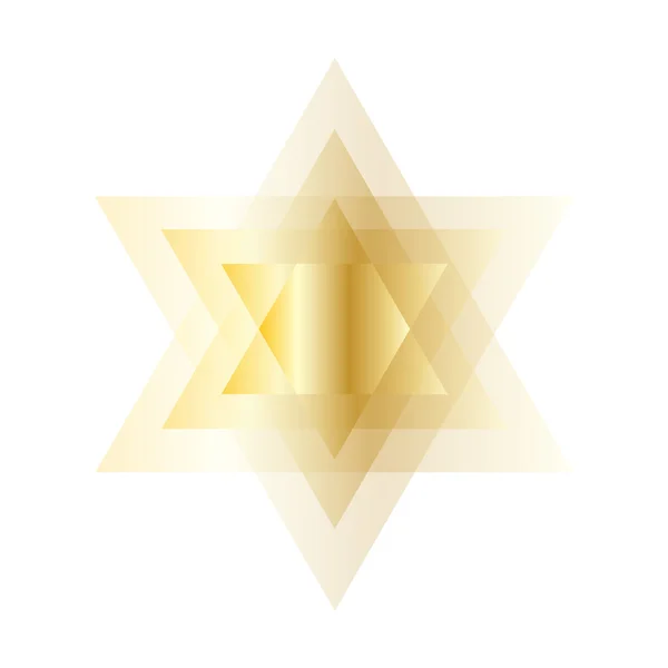 Estrela judaica dourada de David — Vetor de Stock