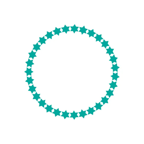 Estrellas de David marco redondo — Vector de stock